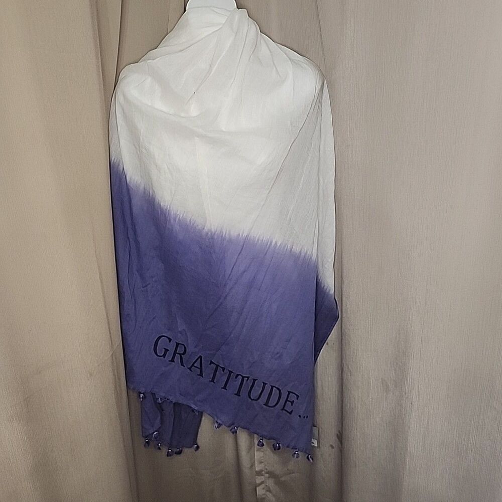 Scarf Womens Gratitude Tassled 43" x 74" Wrap Love This Life David Culiner New